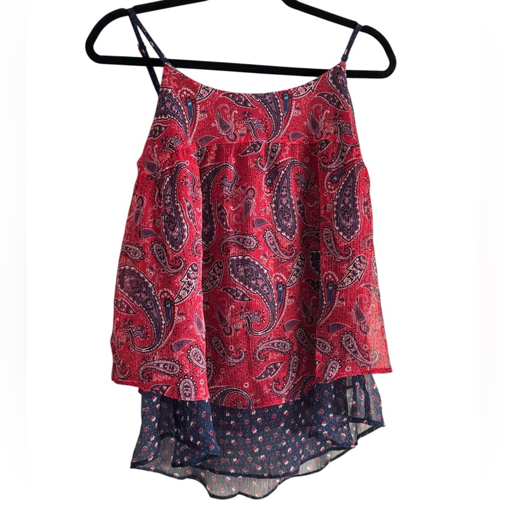 Faded Glory Red and Blue Paisley Camisole